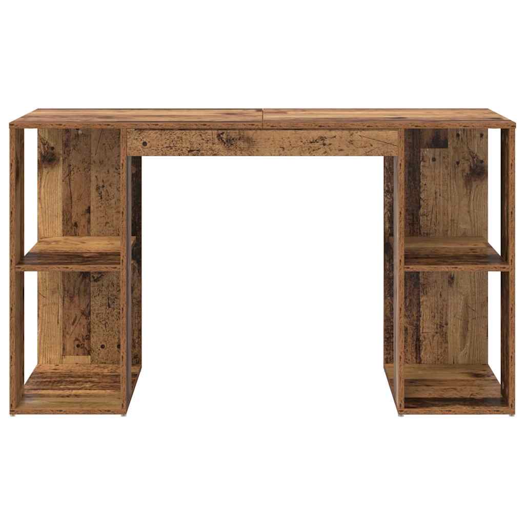 Schreibtisch mit Stauraum mit Regal Altholz 130 x 50,5 x 75 cm