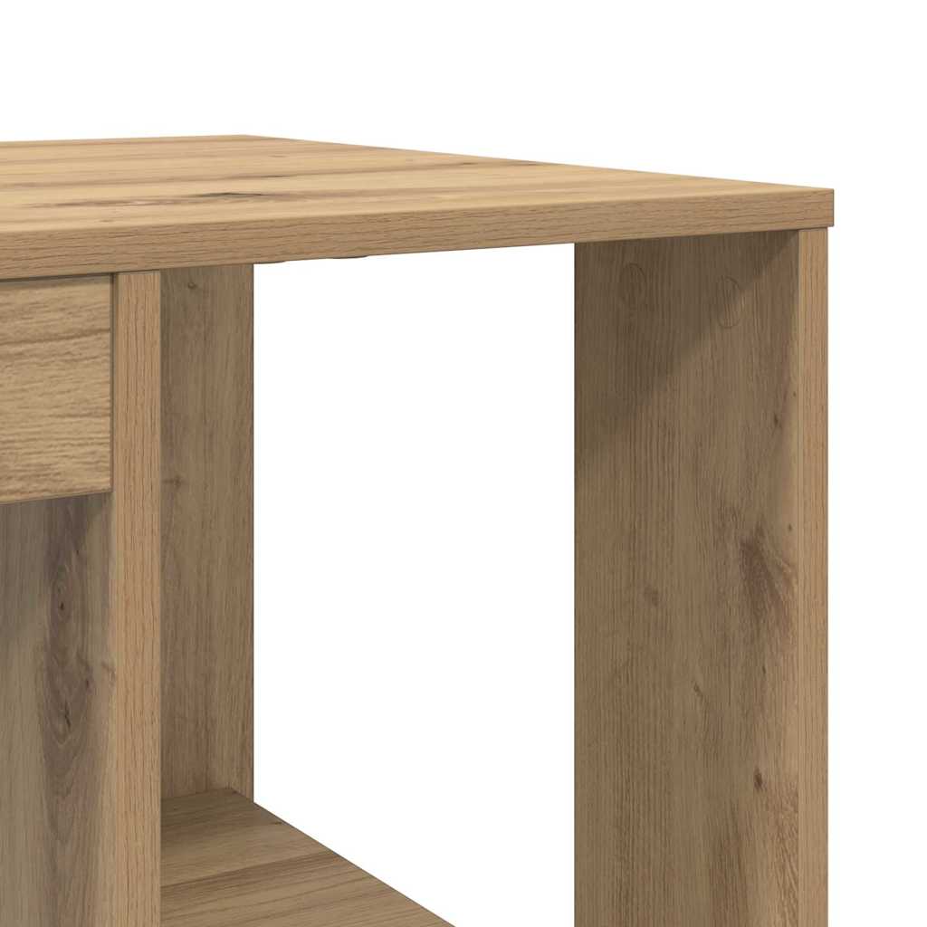 Schreibtisch mit Stauraum Eiche handwerklich 130 x 50,5 x 75 cm
