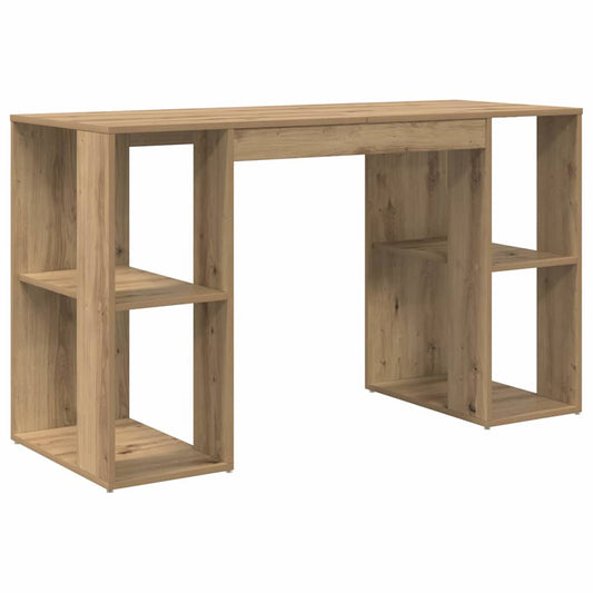 Schreibtisch mit Stauraum Eiche handwerklich 130 x 50,5 x 75 cm