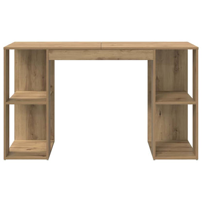 Schreibtisch mit Stauraum Eiche handwerklich 130 x 50,5 x 75 cm