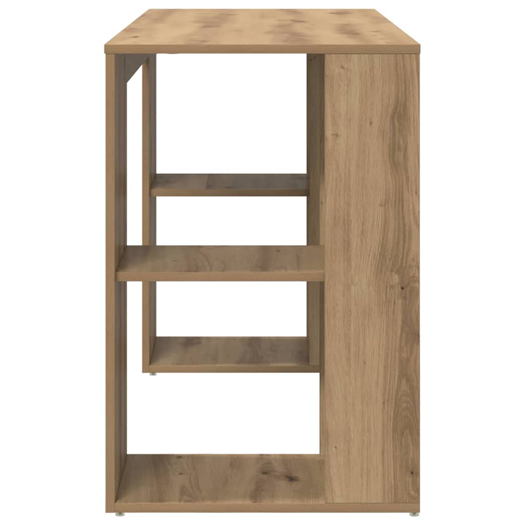 Schreibtisch mit Stauraum Eiche handwerklich 130 x 50,5 x 75 cm