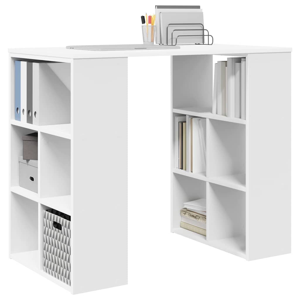 Schreibtisch mit Regal Weiß 90 x 50 x 75 cm Holzwerkstoff