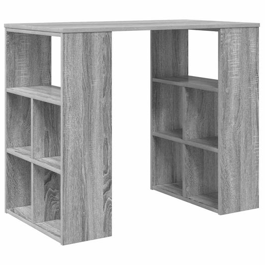 Schreibtisch mit Regal Grau 90 x 50 x 75 cm Holzwerkstoff