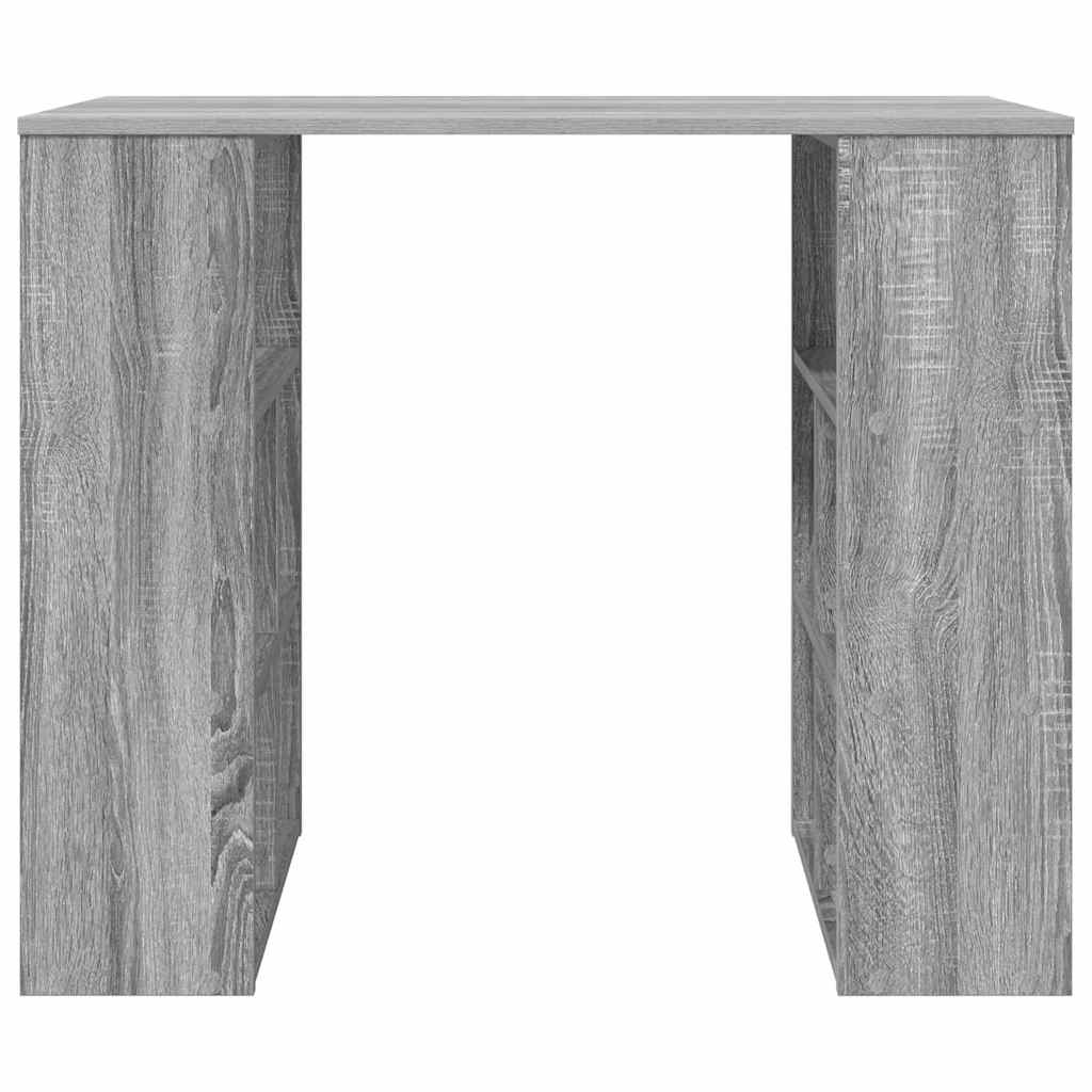 Schreibtisch mit Regal Grau 90 x 50 x 75 cm Holzwerkstoff