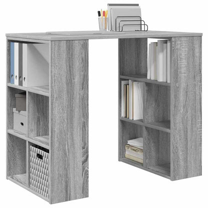 Schreibtisch mit Regal Grau 90 x 50 x 75 cm Holzwerkstoff