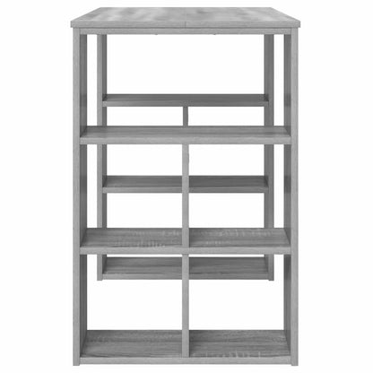 Schreibtisch mit Regal Grau 90 x 50 x 75 cm Holzwerkstoff