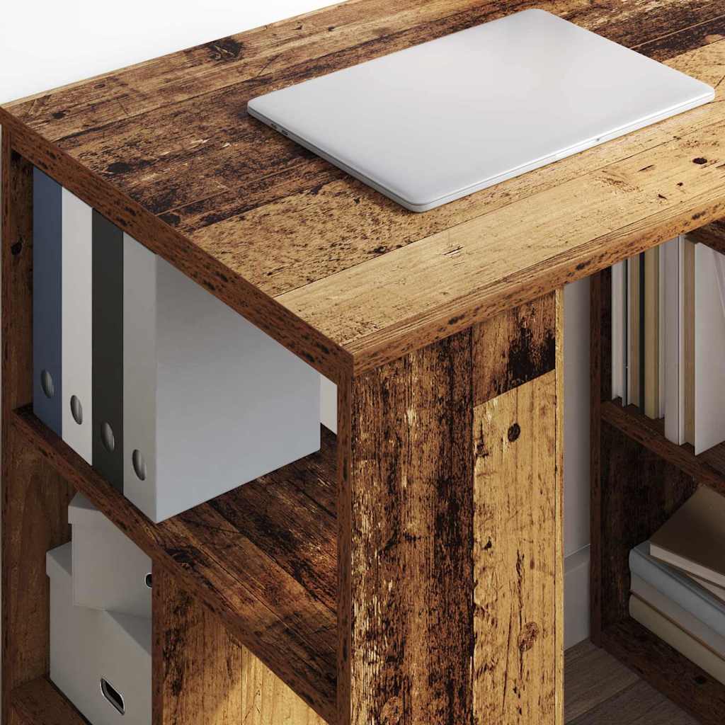 Schreibtisch mit Regal Altholz 90 x 50 x 75 cm Holzwerkstoff