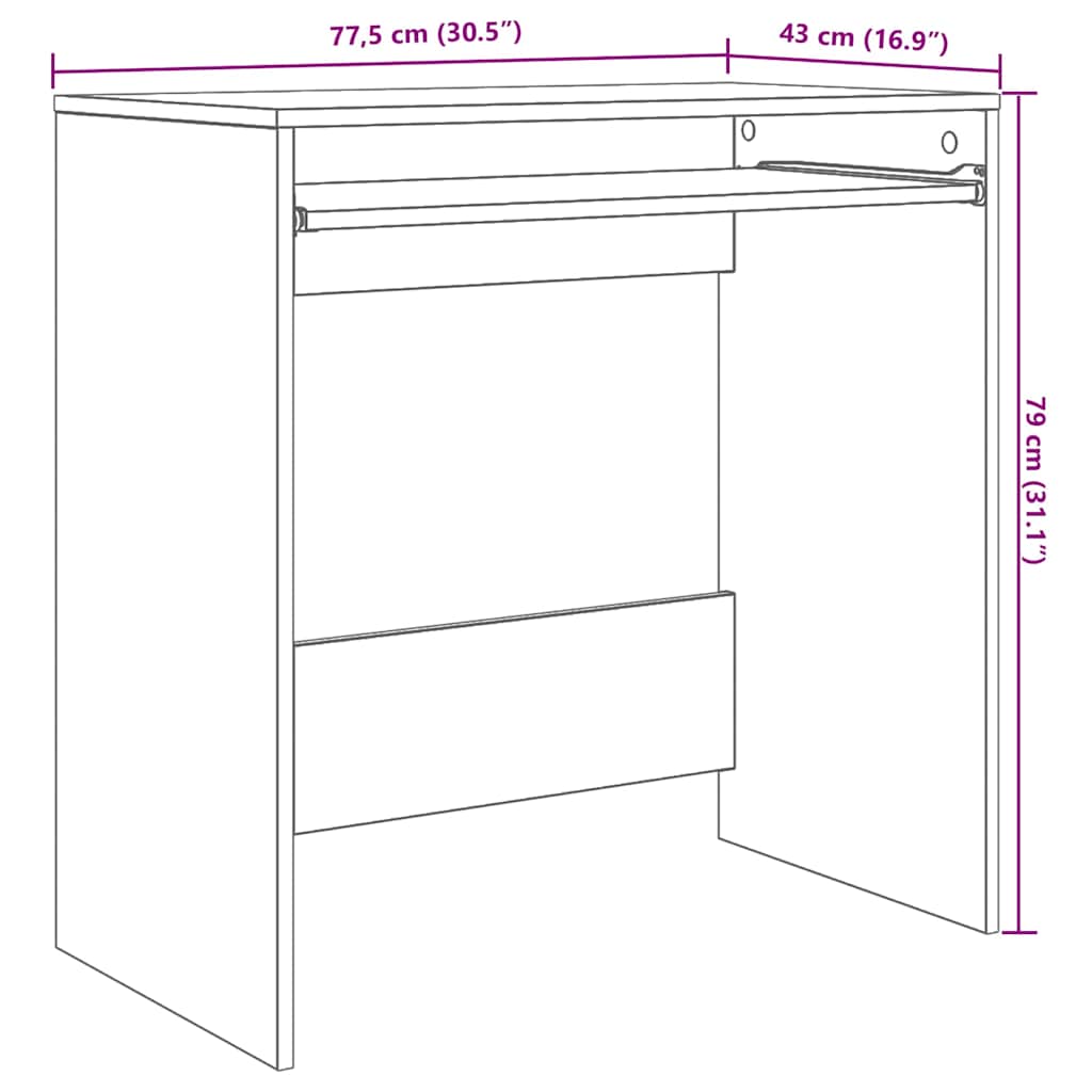 Tisch mit Regal Altholz 77,5 x 43 x 79 cm Holzwerkstoff