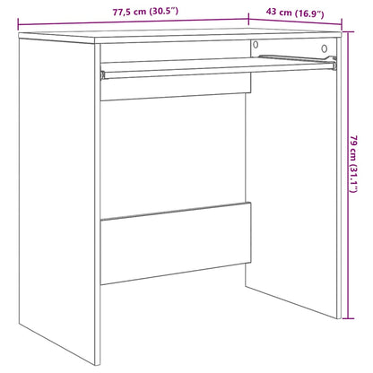 Tisch mit Regal Altholz 77,5 x 43 x 79 cm Holzwerkstoff