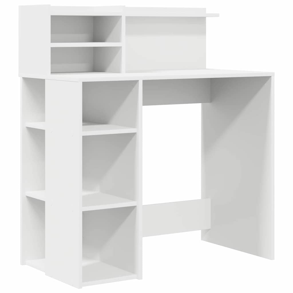 Schreibtisch mit Stauraum Weiß 90 x 48 x 101,5 cm Holzwerkstoff