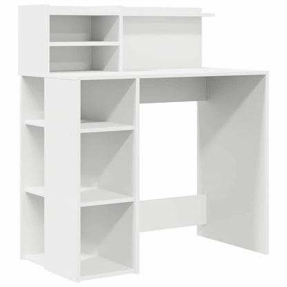 Schreibtisch mit Stauraum Weiß 90 x 48 x 101,5 cm Holzwerkstoff