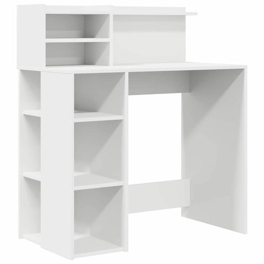 Schreibtisch mit Stauraum Weiß 90 x 48 x 101,5 cm Holzwerkstoff