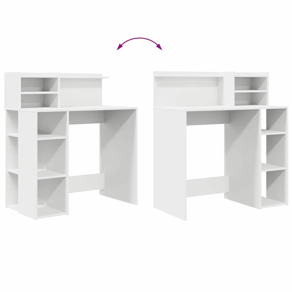 Schreibtisch mit Stauraum Weiß 90 x 48 x 101,5 cm Holzwerkstoff