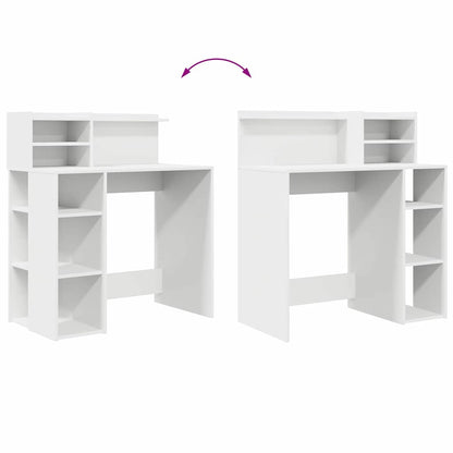 Schreibtisch mit Stauraum Weiß 90 x 48 x 101,5 cm Holzwerkstoff