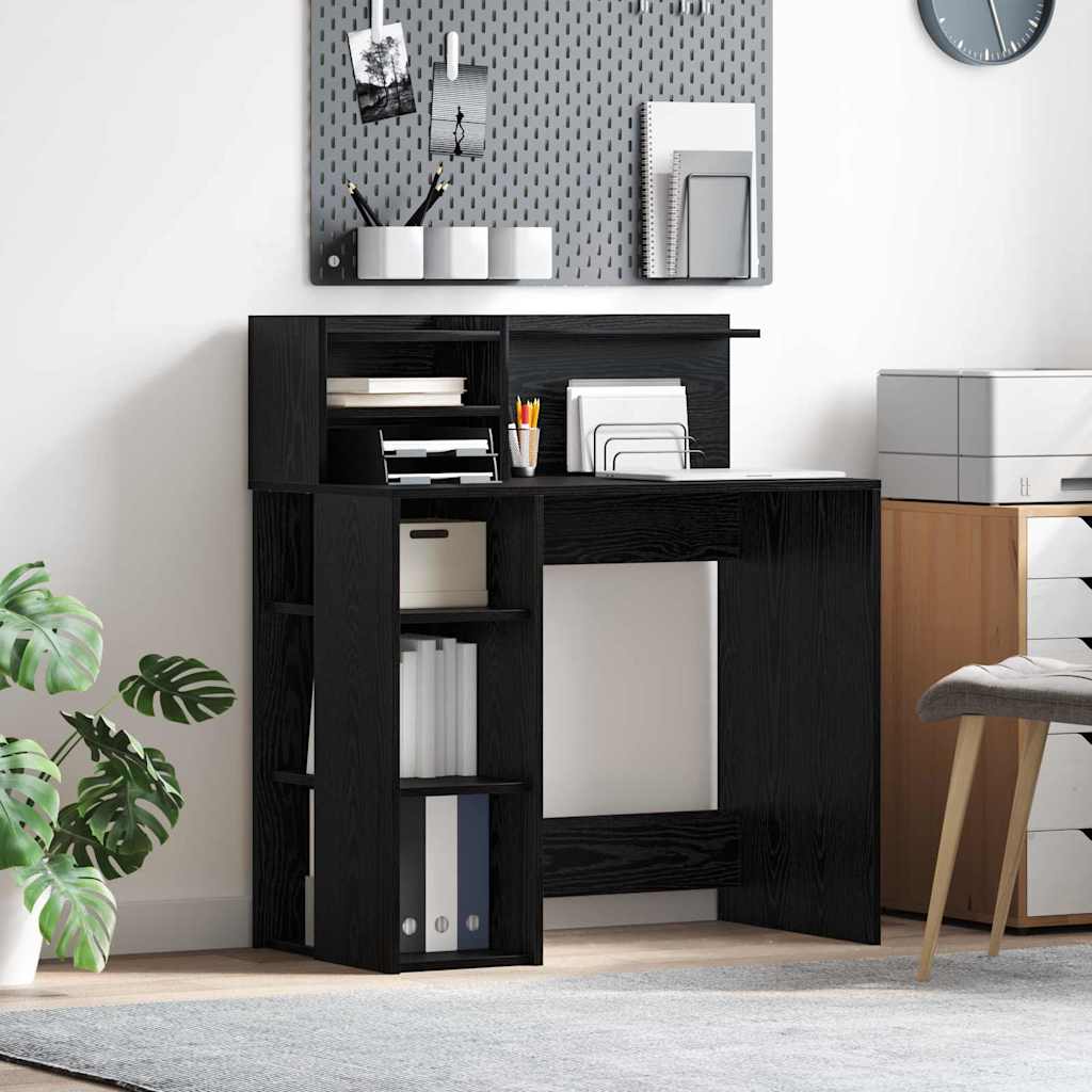 Schreibtisch mit Stauraum Schwarze Eiche 90 x 48 x 101,5 cm