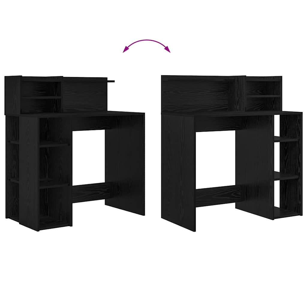 Schreibtisch mit Stauraum Schwarze Eiche 90 x 48 x 101,5 cm