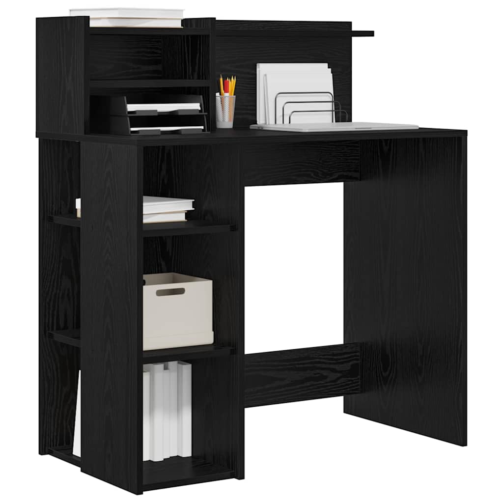 Schreibtisch mit Stauraum Schwarze Eiche 90 x 48 x 101,5 cm
