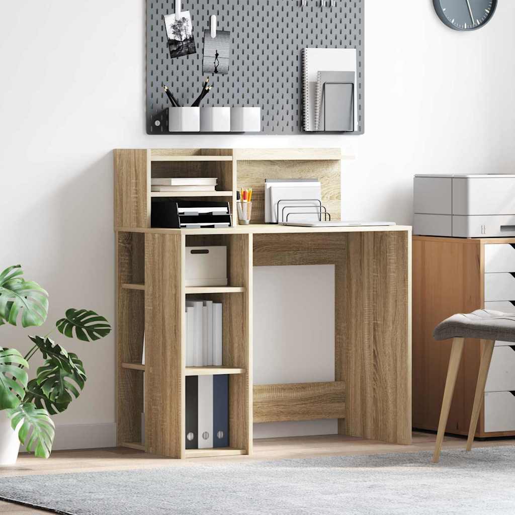 Schreibtisch mit Stauraum Sonoma Eiche 90 x 48 x 101,5 cm