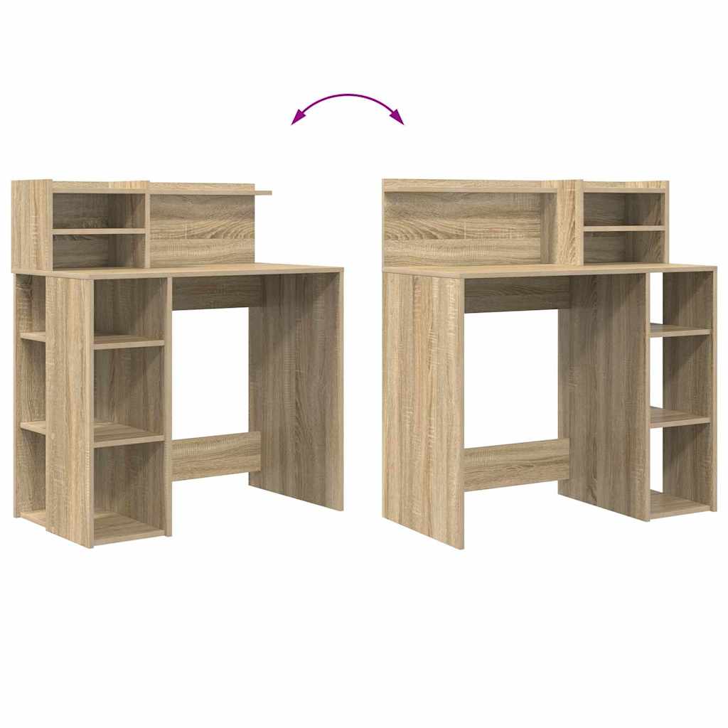 Schreibtisch mit Stauraum Sonoma Eiche 90 x 48 x 101,5 cm