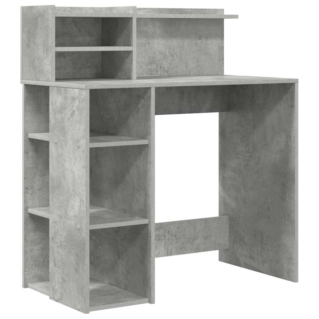 Schreibtisch mit Stauraum Betongrau 90 x 48 x 101,5 cm
