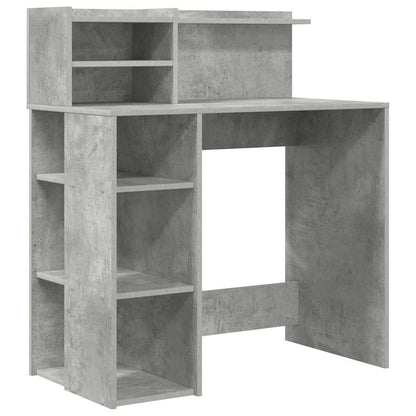 Schreibtisch mit Stauraum Betongrau 90 x 48 x 101,5 cm