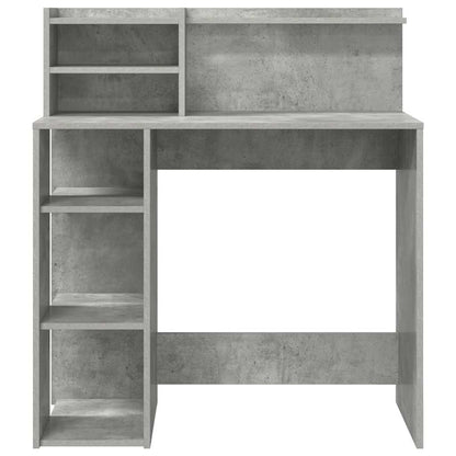 Schreibtisch mit Stauraum Betongrau 90 x 48 x 101,5 cm
