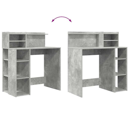 Schreibtisch mit Stauraum Betongrau 90 x 48 x 101,5 cm