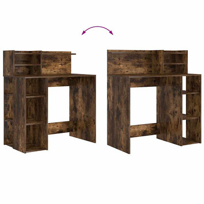 Schreibtisch mit Stauraum Räuchereiche 90 x 48 x 101,5 cm
