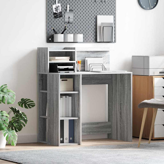 Schreibtisch mit Stauraum Grau Sonoma 90 x 48 x 101,5 cm