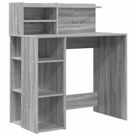 Schreibtisch mit Stauraum Grau Sonoma 90 x 48 x 101,5 cm