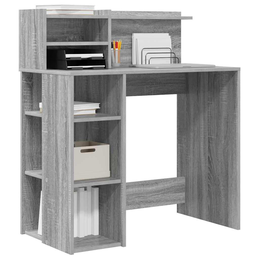 Schreibtisch mit Stauraum Grau Sonoma 90 x 48 x 101,5 cm