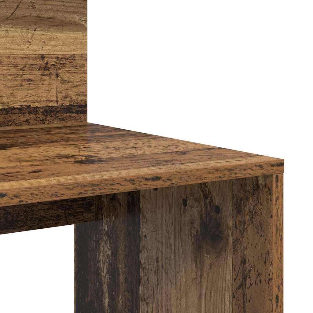 Schreibtisch mit Stauraum mit Regal Altholz 90 x 48 x 101,5 cm
