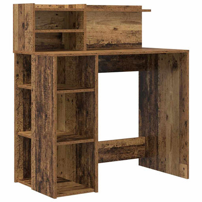Schreibtisch mit Stauraum mit Regal Altholz 90 x 48 x 101,5 cm