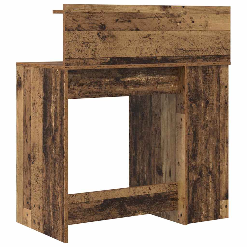 Schreibtisch mit Stauraum mit Regal Altholz 90 x 48 x 101,5 cm