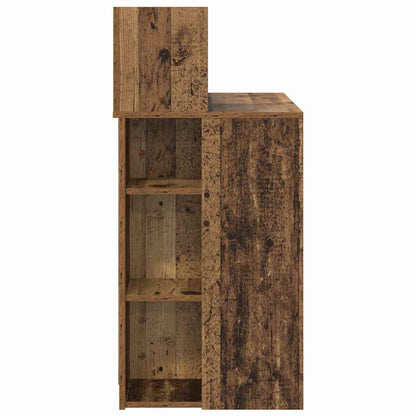 Schreibtisch mit Stauraum mit Regal Altholz 90 x 48 x 101,5 cm