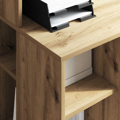 Schreibtisch mit Stauraum Eiche handwerklich 90 x 48 x 101,5 cm