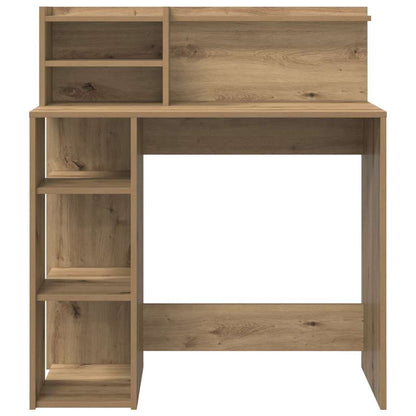 Schreibtisch mit Stauraum Eiche handwerklich 90 x 48 x 101,5 cm