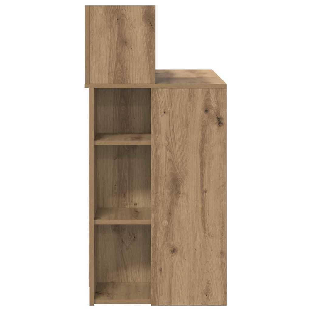 Schreibtisch mit Stauraum Eiche handwerklich 90 x 48 x 101,5 cm