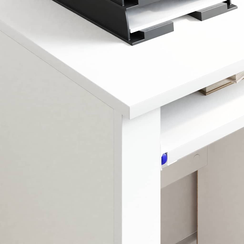 Tisch mit Rollen mit Regal Weiß 91 x 50 x 77 cm Holzwerkstoff