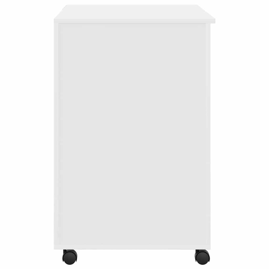 Tisch mit Rollen mit Regal Weiß 91 x 50 x 77 cm Holzwerkstoff