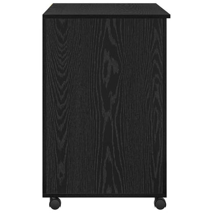 Tisch mit Rollen Schwarze Eiche 91 x 50 x 77 cm Holzwerkstoff