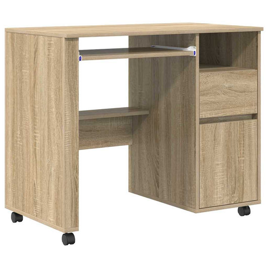 Tisch mit Rollen Sonoma Eiche 91 x 50 x 77 cm Holzwerkstoff