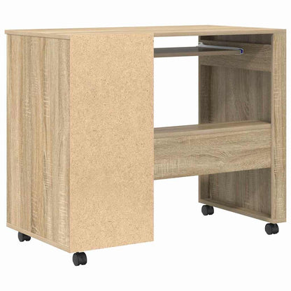 Tisch mit Rollen Sonoma Eiche 91 x 50 x 77 cm Holzwerkstoff