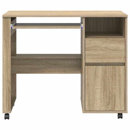 Tisch mit Rollen Sonoma Eiche 91 x 50 x 77 cm Holzwerkstoff