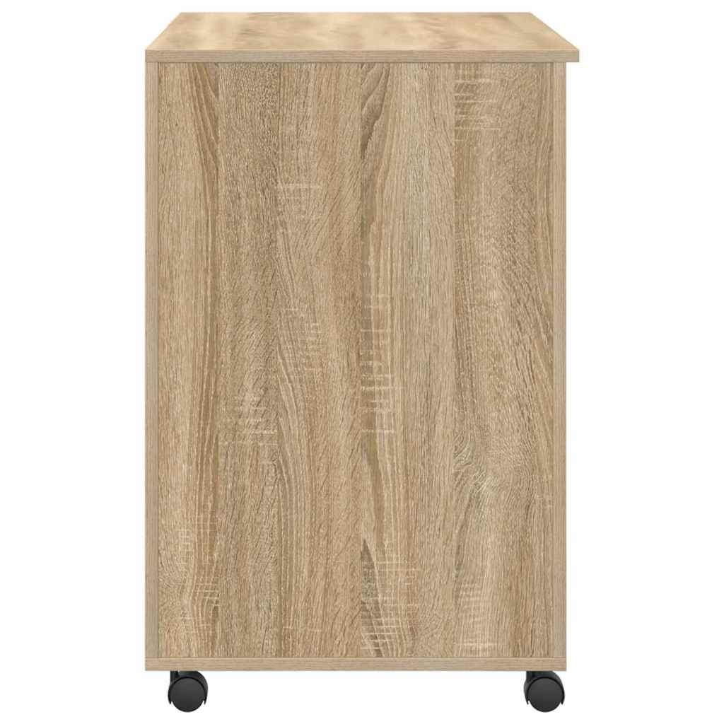 Tisch mit Rollen Sonoma Eiche 91 x 50 x 77 cm Holzwerkstoff