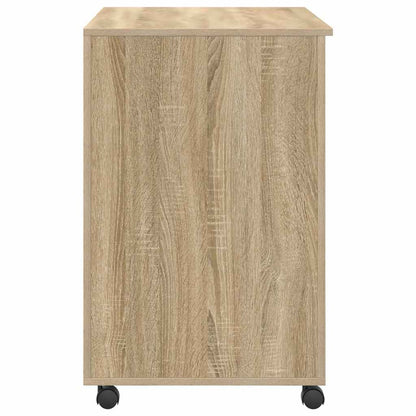 Tisch mit Rollen Sonoma Eiche 91 x 50 x 77 cm Holzwerkstoff