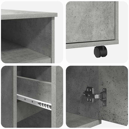 Tisch mit Rollen Beton Eiche 91 x 50 x 77 cm Holzwerkstoff