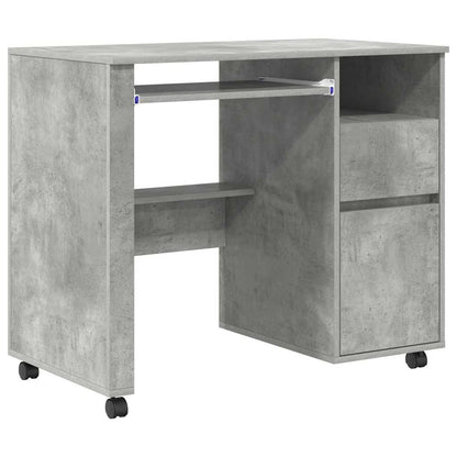 Tisch mit Rollen Beton Eiche 91 x 50 x 77 cm Holzwerkstoff