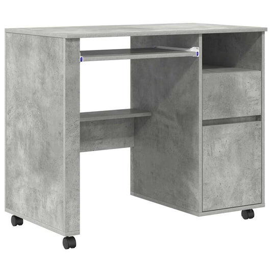 Tisch mit Rollen Beton Eiche 91 x 50 x 77 cm Holzwerkstoff