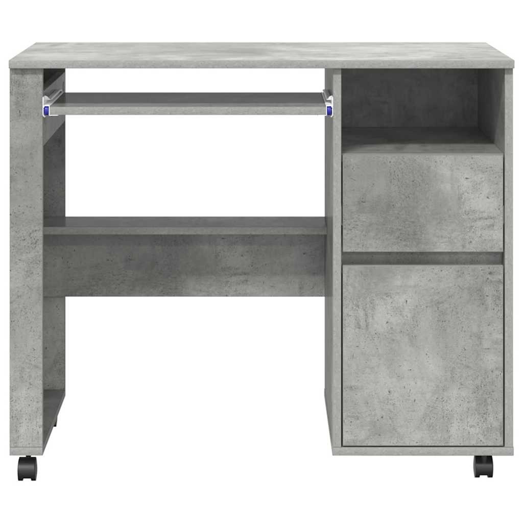 Tisch mit Rollen Beton Eiche 91 x 50 x 77 cm Holzwerkstoff